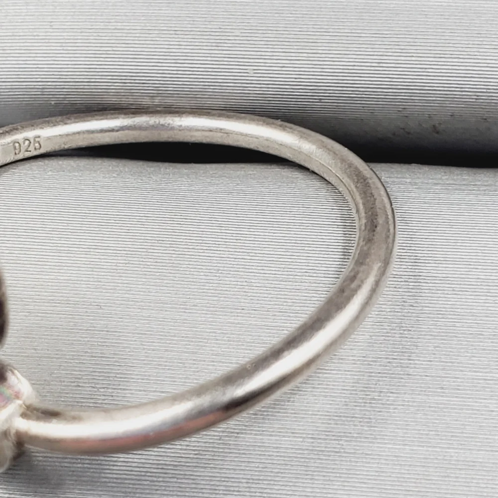 Round Topaz Simulant 925 Sterling Silver November Birthstone Open Ring